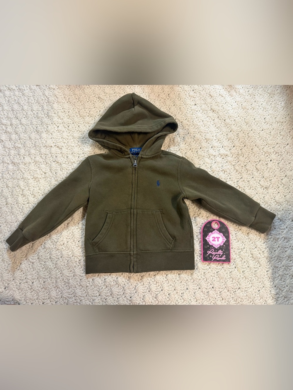 Polo by Ralph Lauren Toddler Olive Green Hooded Zip Jacket
